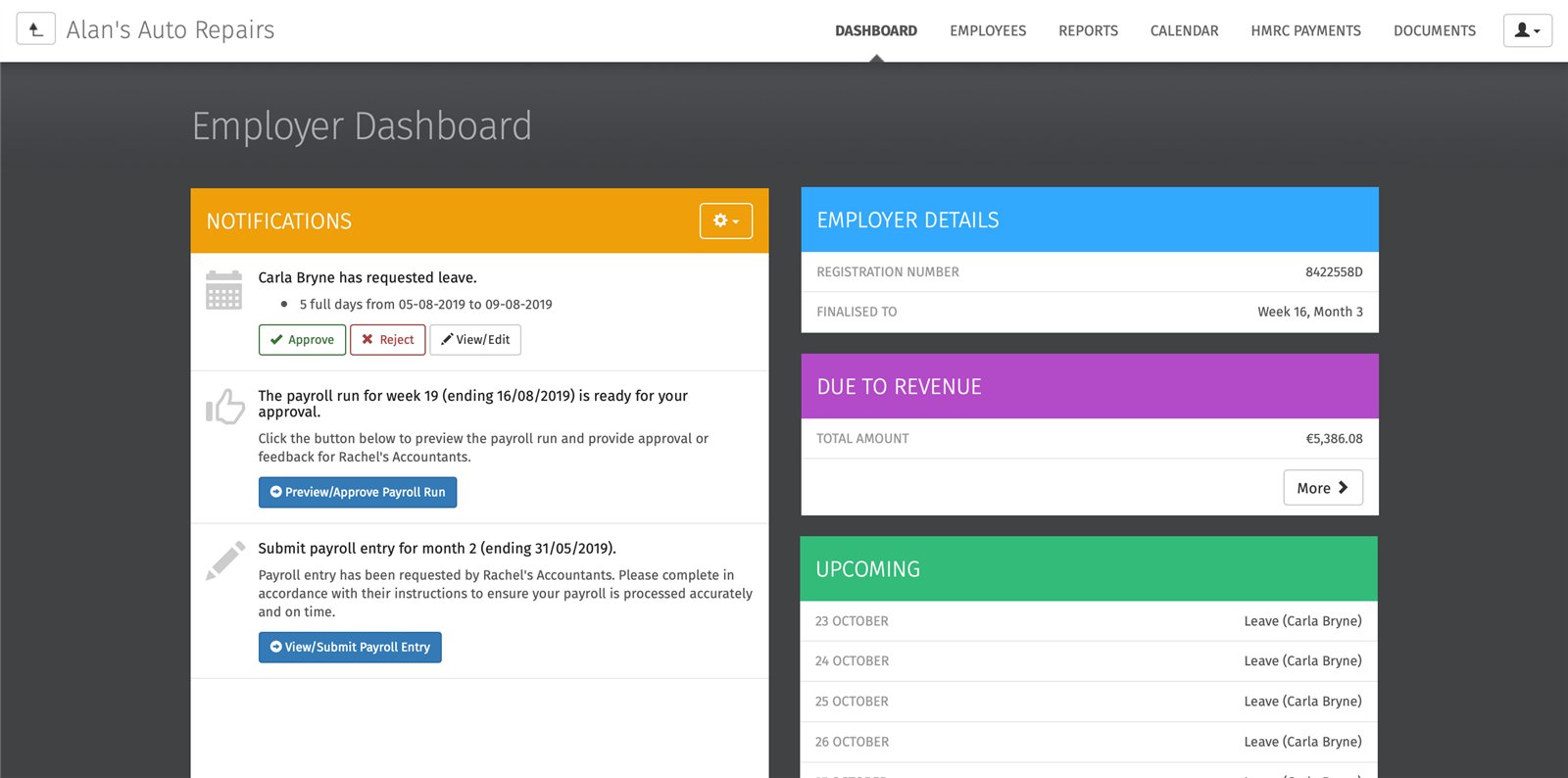 client dashboard